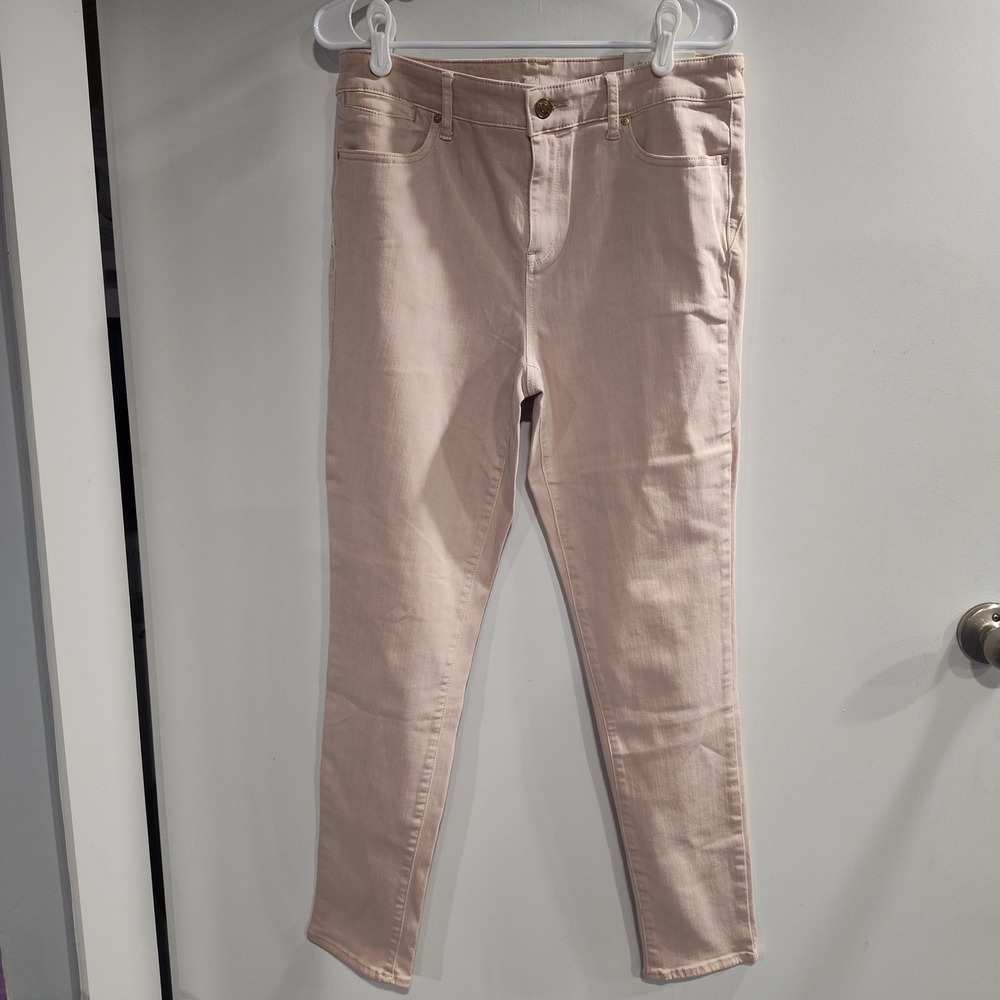 Chico's The Platinum Jegging Slim Fit Tapered Leg Blush Pink Size 1 Regular NEW